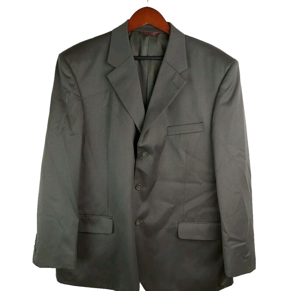 Cianni Cellini Men's Super 110s 100% Wool Suit Blazer Charcoal 44s Pre-Owned